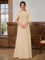 Juliet Amara Peach back view mother of the bride dress