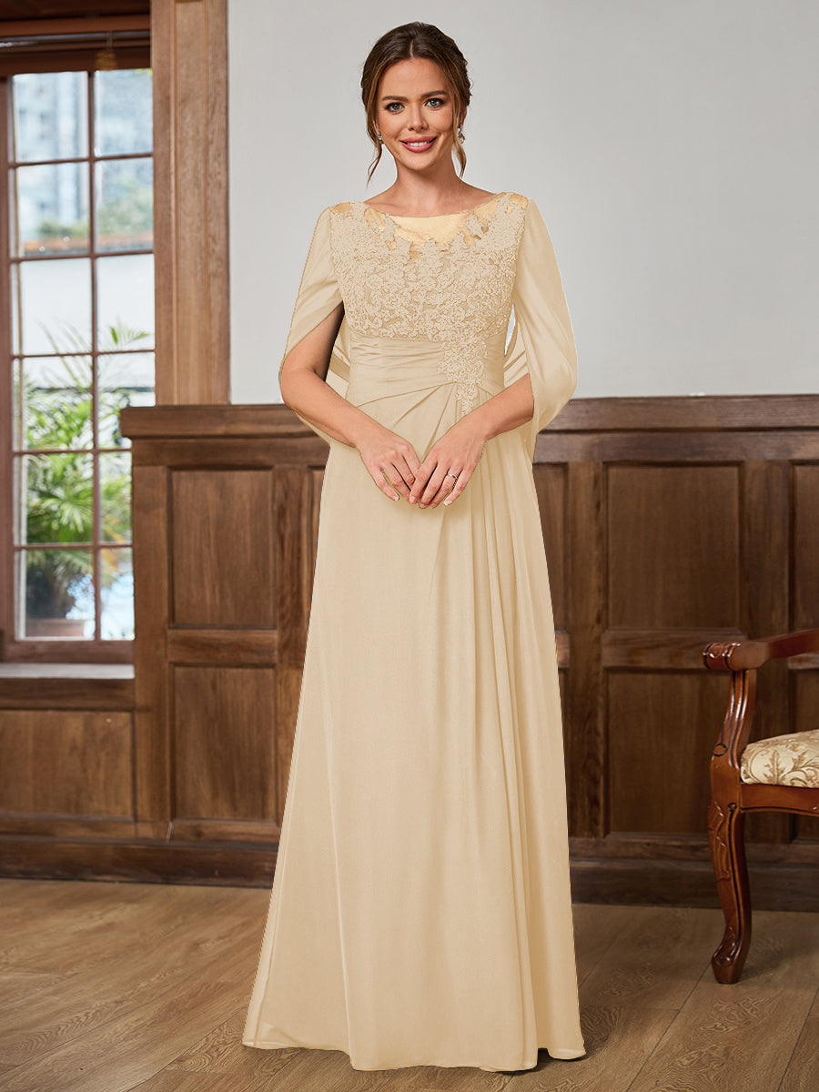 Juliet Amara Peach back view mother of the bride dress