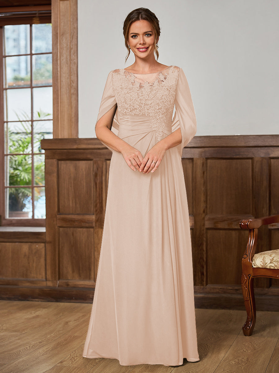 Juliet Amara Pearl Pink front view mother of the bride dress