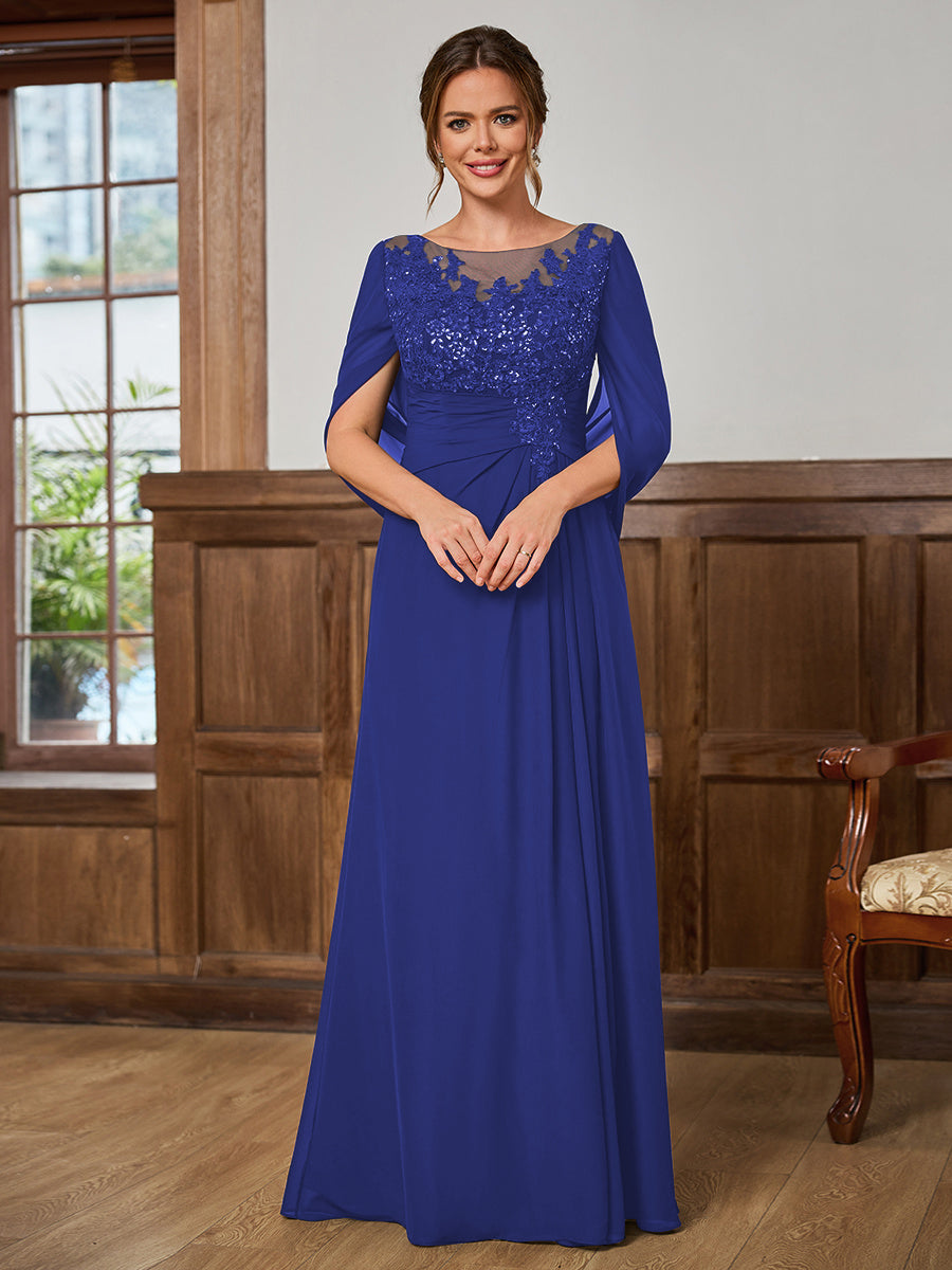 Juliet Amara Royal Blue front view mother of the bride dress