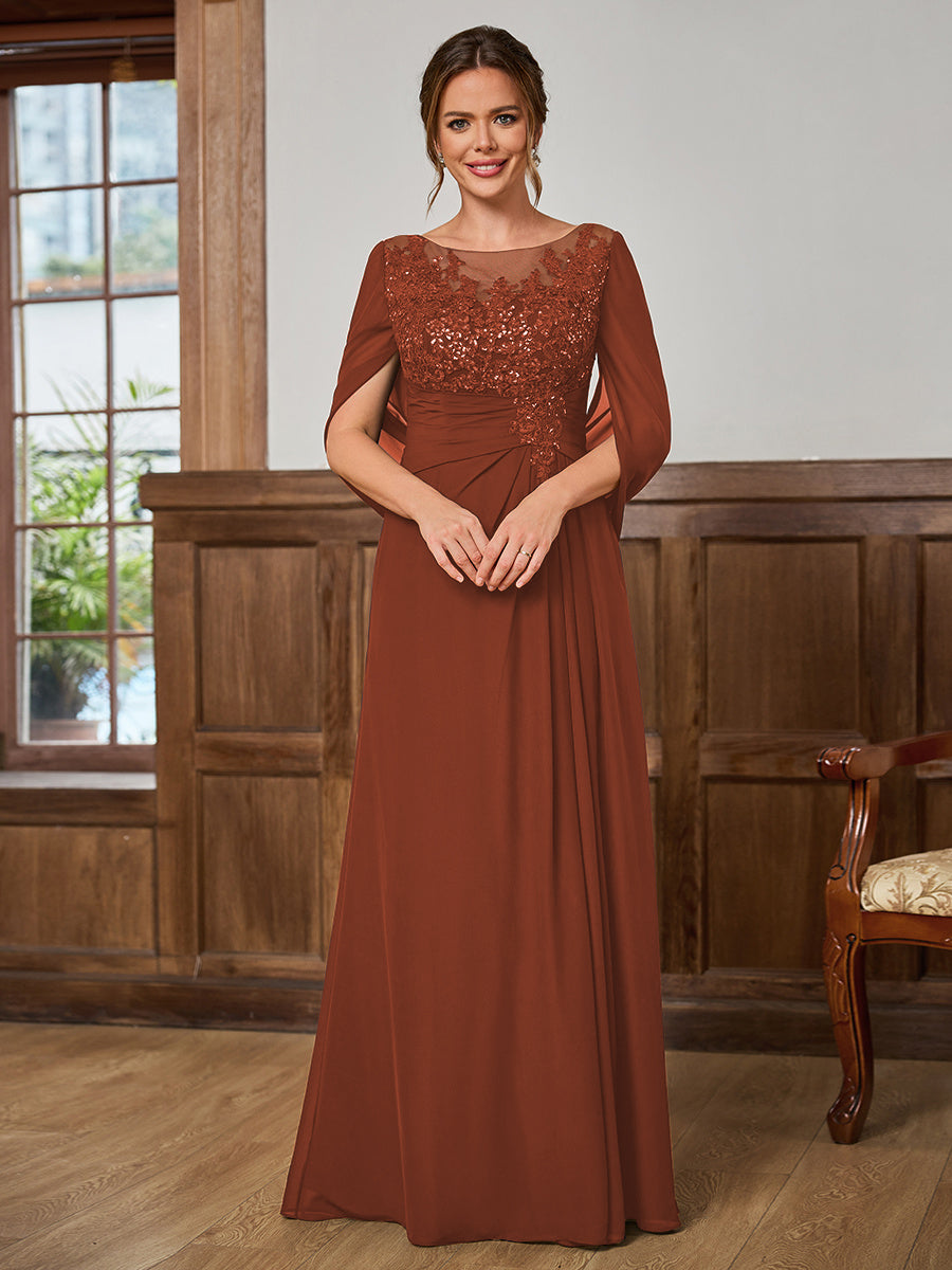 Juliet Amara Rust front view mother of the bride dress