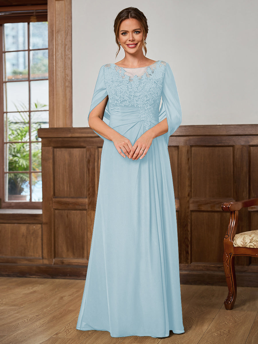 Juliet Amara Sky Blue front view mother of the bride dress