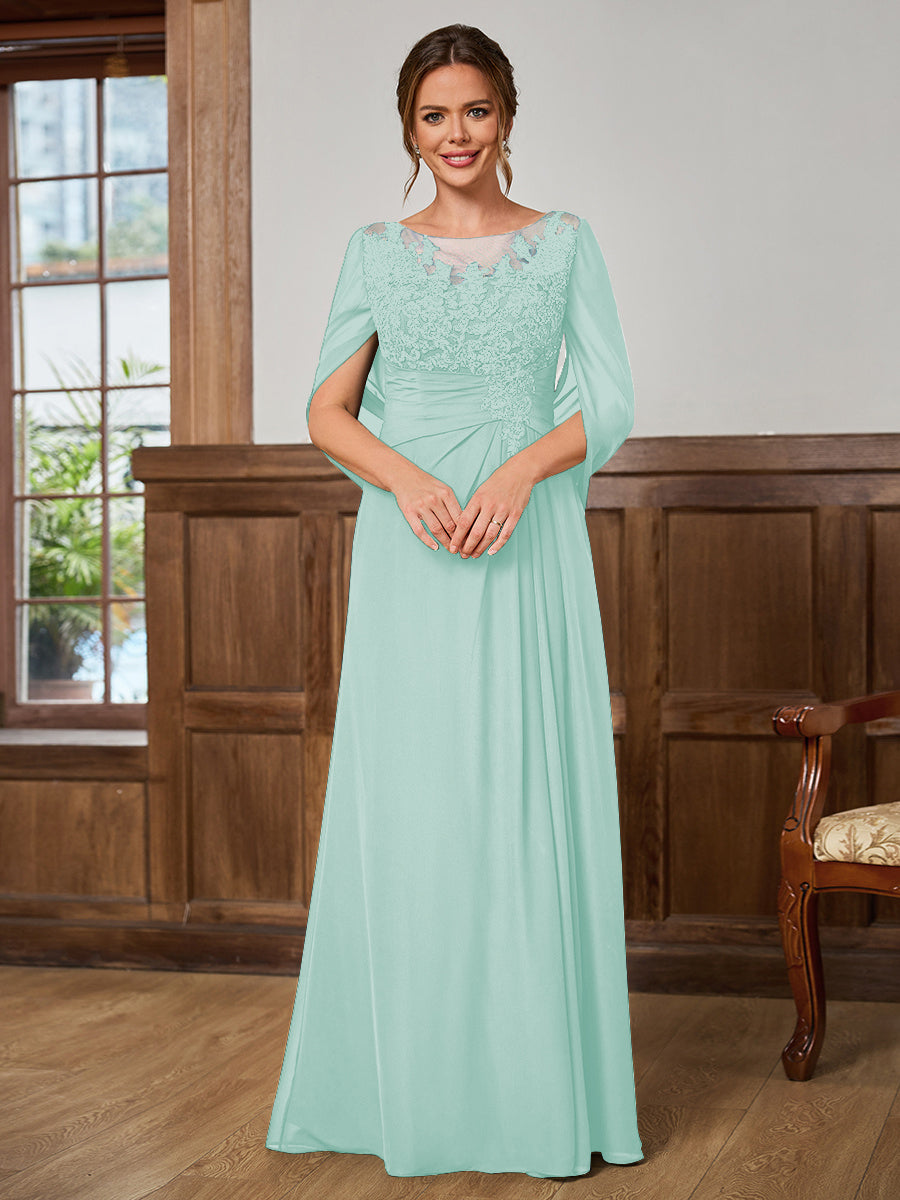 Juliet Amara Pool Blue back view mother of the bride dress