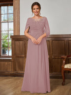 Juliet Amara Mauve front view mother of the bride dress