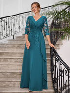 Priscilla Faye Navy Blue detail view 9 mother of the bride dress