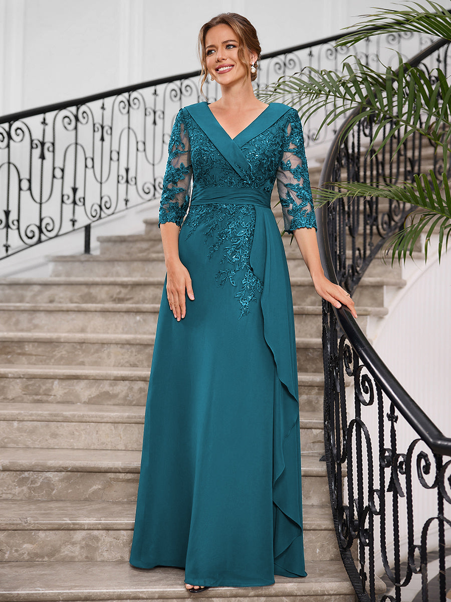 Priscilla Faye Navy Blue detail view 9 mother of the bride dress