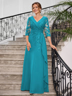 Priscilla Faye Jade front view mother of the bride dress