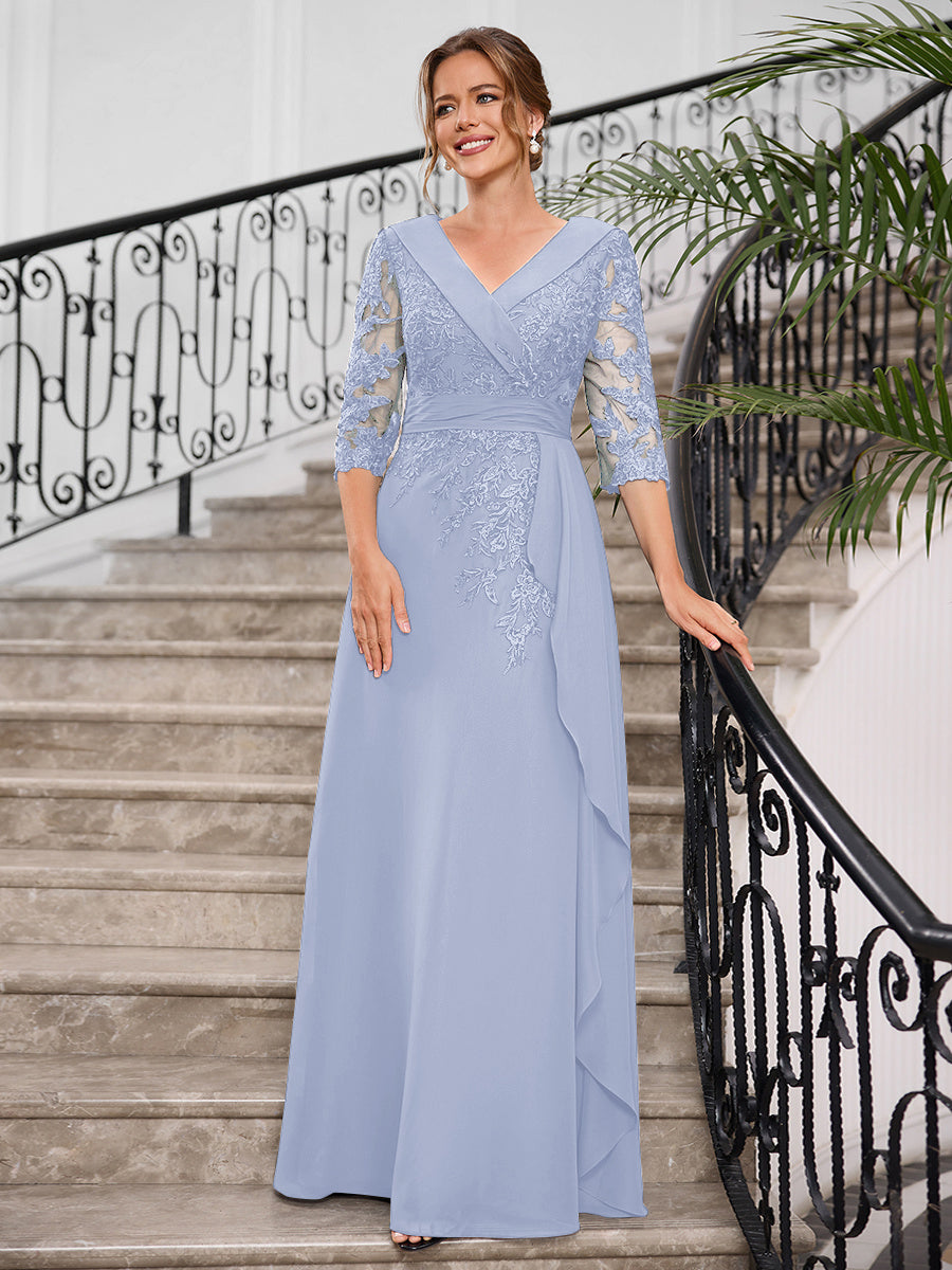 Priscilla Faye Lavender front view mother of the bride dress