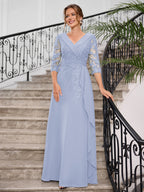 Priscilla Faye Lavender front view mother of the bride dress