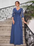 Priscilla Faye Navy Blue detail view 11 mother of the bride dress