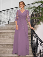 Priscilla Faye Wisteria front view mother of the bride dress