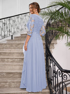 Priscilla Faye Lavender back view mother of the bride dress