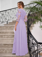 Priscilla Faye Lilac back view mother of the bride dress