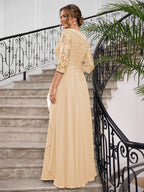 Priscilla Faye Peach bodice detail mother of the bride dress