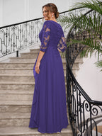 Priscilla Faye Regency back view mother of the bride dress
