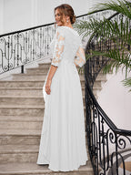 Priscilla Faye White back view mother of the bride dress