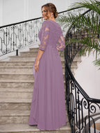 Priscilla Faye Wisteria back view mother of the bride dress