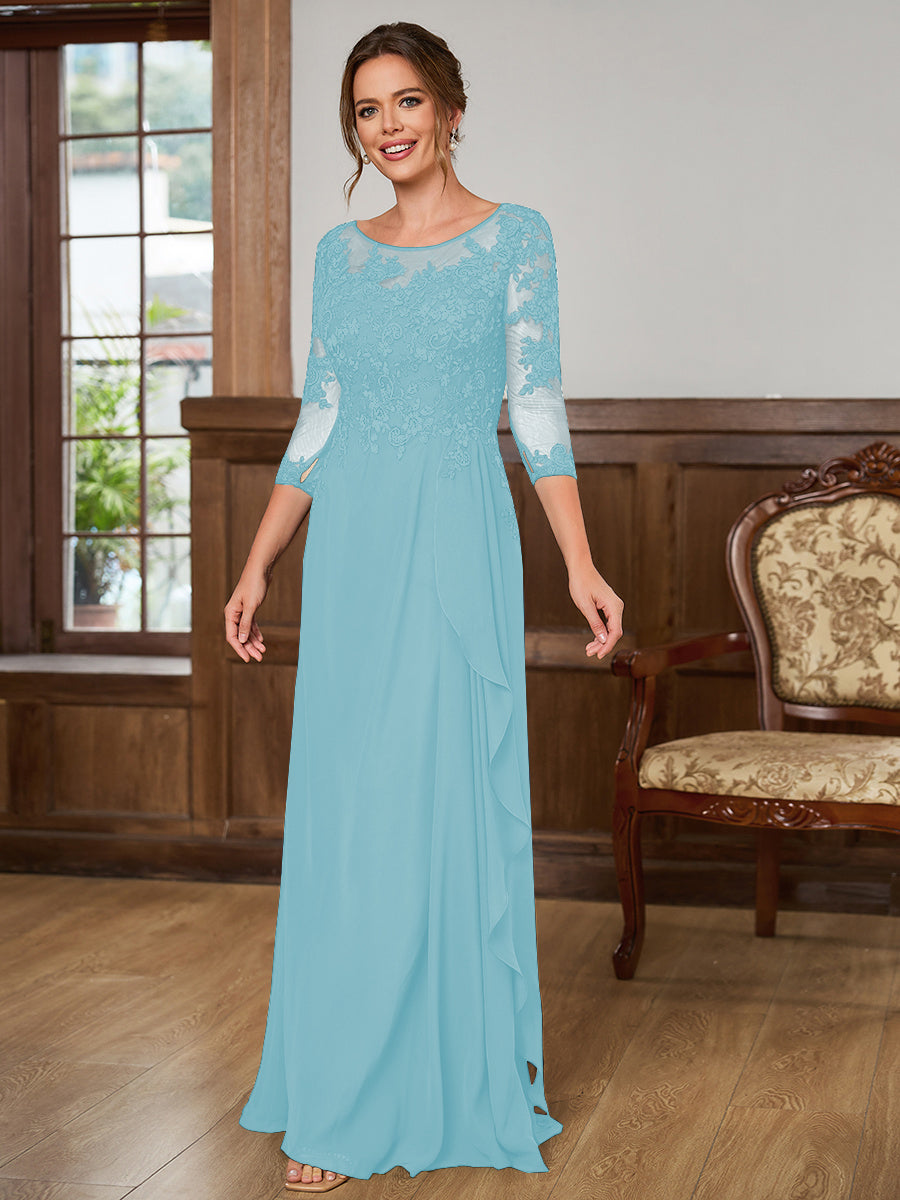 Lillian Rose Turquoise front view mother of the bride dress