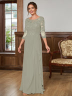 Lillian Rose Grey front view mother of the bride dress