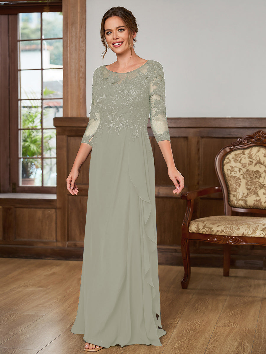 Lillian Rose Grey front view mother of the bride dress