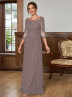 Lillian Rose Steel Blue side view mother of the bride dress