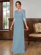Lillian Rose Dusty Blue front view mother of the bride dress