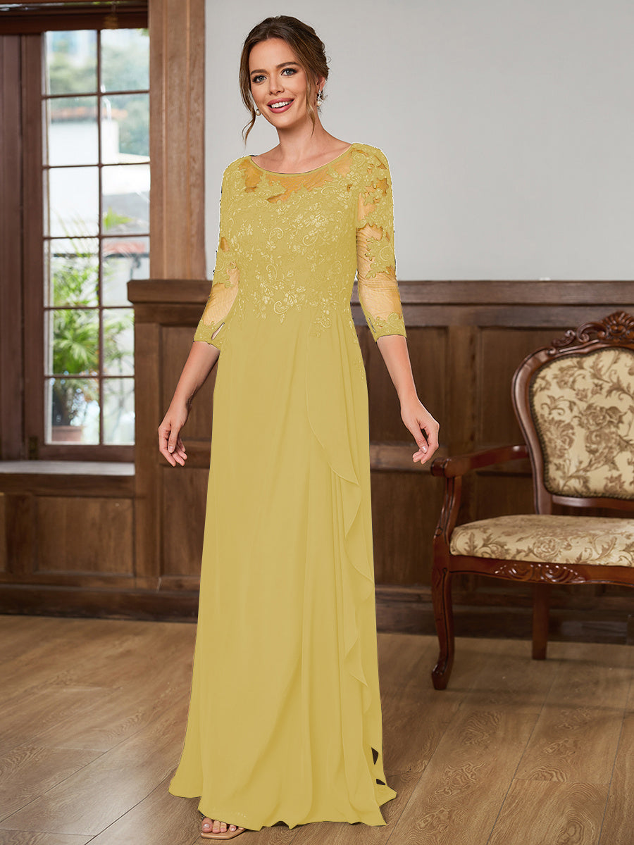 Lillian Rose Gold back view mother of the bride dress