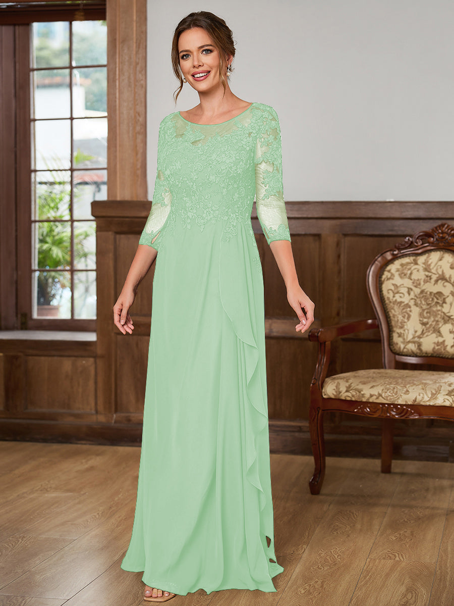 Lillian Rose Mint Green front view mother of the bride dress