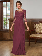 Lillian Rose Plum front view mother of the bride dress