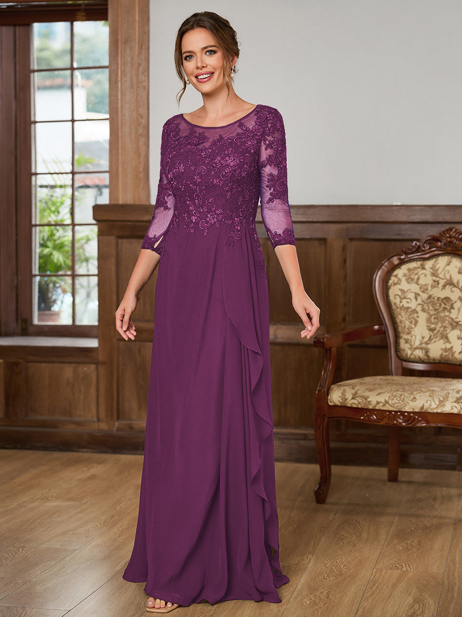 Lillian Rose Orchid front view mother of the bride dress