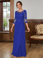 Lillian Rose Royal Blue front view mother of the bride dress