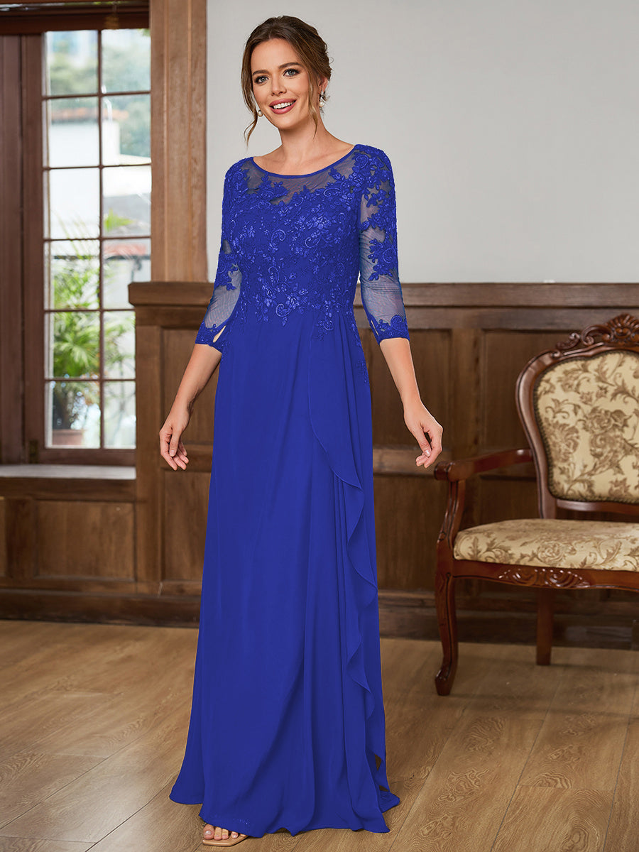 Lillian Rose Royal Blue front view mother of the bride dress