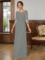 Lillian Rose Steel Grey front view mother of the bride dress