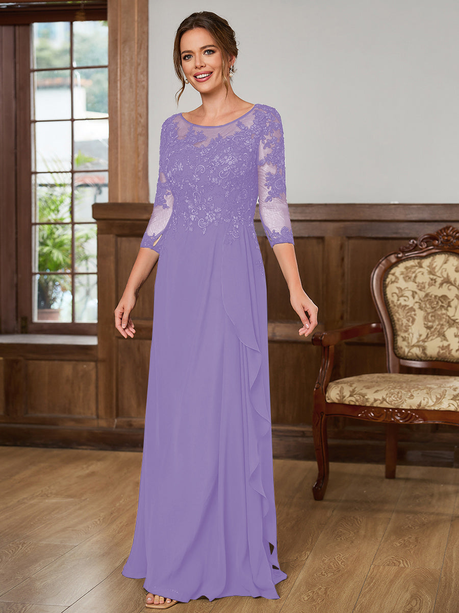 Lillian Rose Orchid back view mother of the bride dress