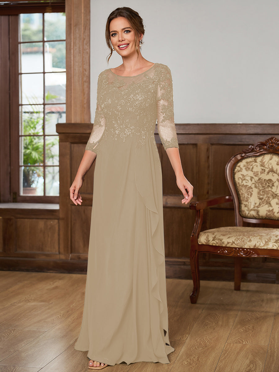 Lillian Rose Taupe front view mother of the bride dress