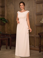 Paula Marie Peach front view mother of the bride dress