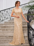 Josephine Anne Champagne front view mother of the bride dress
