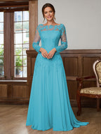 Dorothea Elise Turquoise front view mother of the bride dress