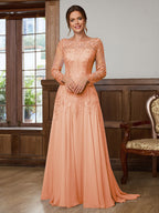 Dorothea Elise Coral back view mother of the bride dress