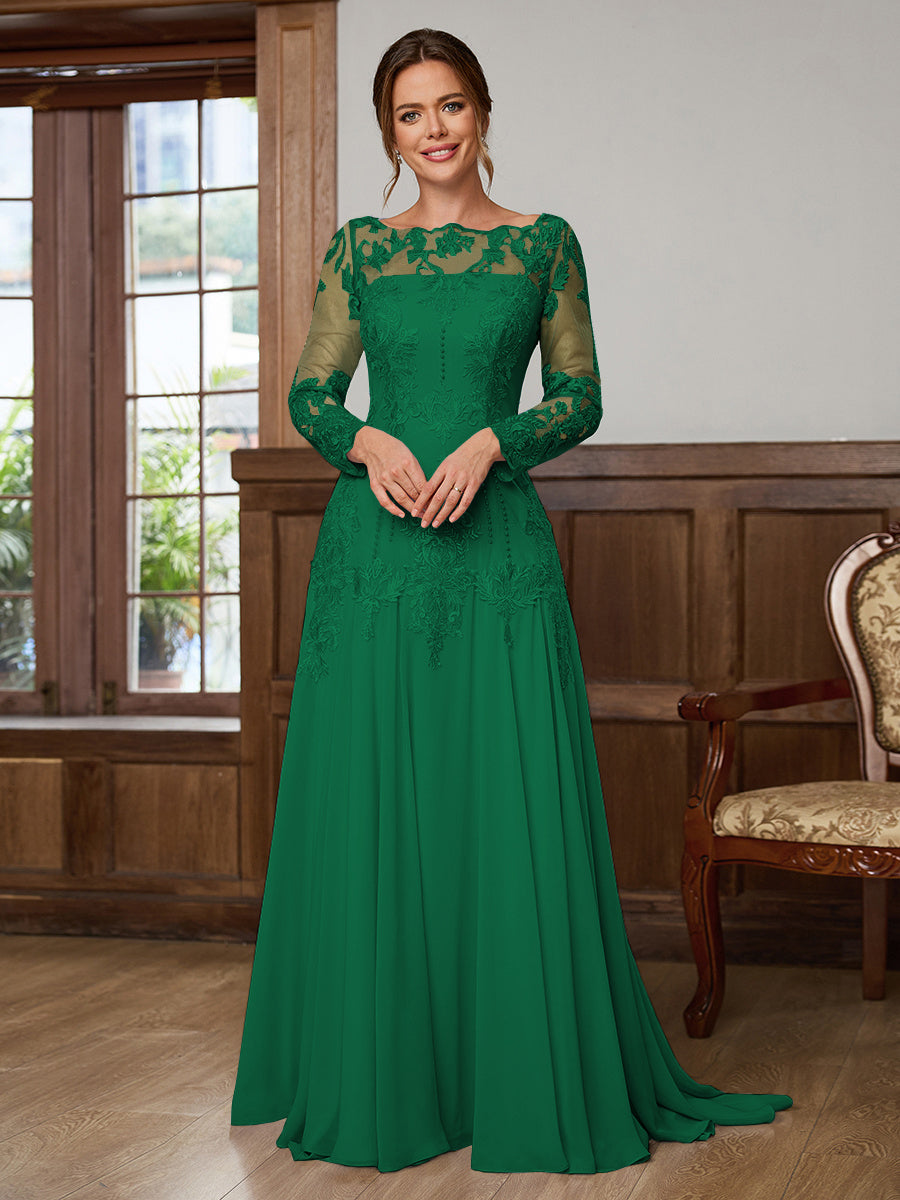Dorothea Elise Hunter Green front view mother of the bride dress