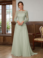 Dorothea Elise Grey front view mother of the bride dress