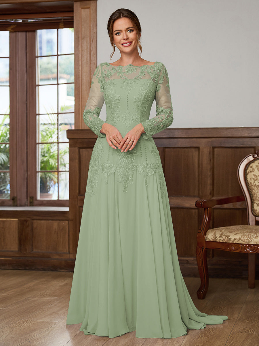 Dorothea Elise Sage Green front view mother of the bride dress