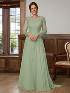 Dorothea Elise Sage Green front view mother of the bride dress