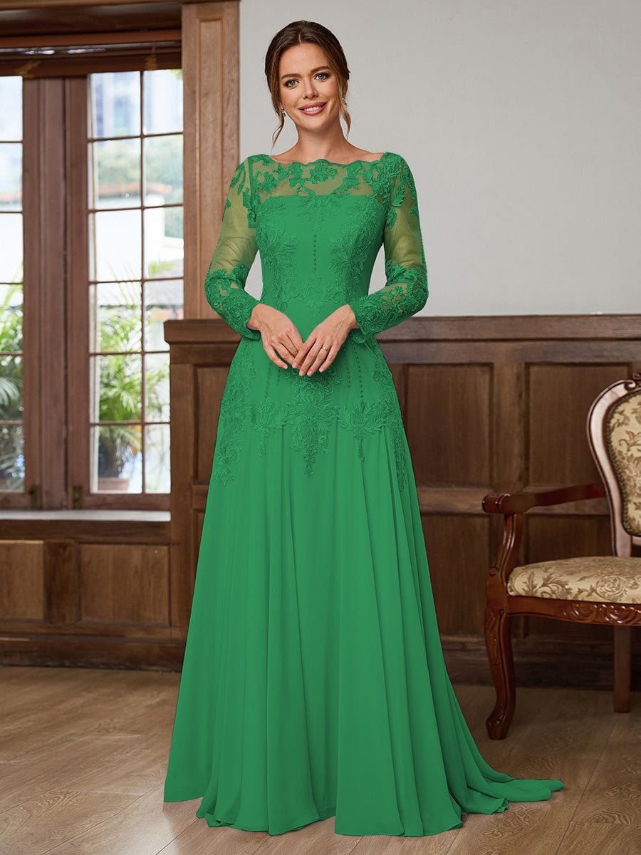 Dorothea Elise Emerald front view mother of the bride dress