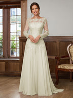 Dorothea Elise Silver back view mother of the bride dress