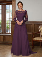Dorothea Elise Grape front view mother of the bride dress