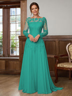 Dorothea Elise Forest Green front view mother of the bride dress