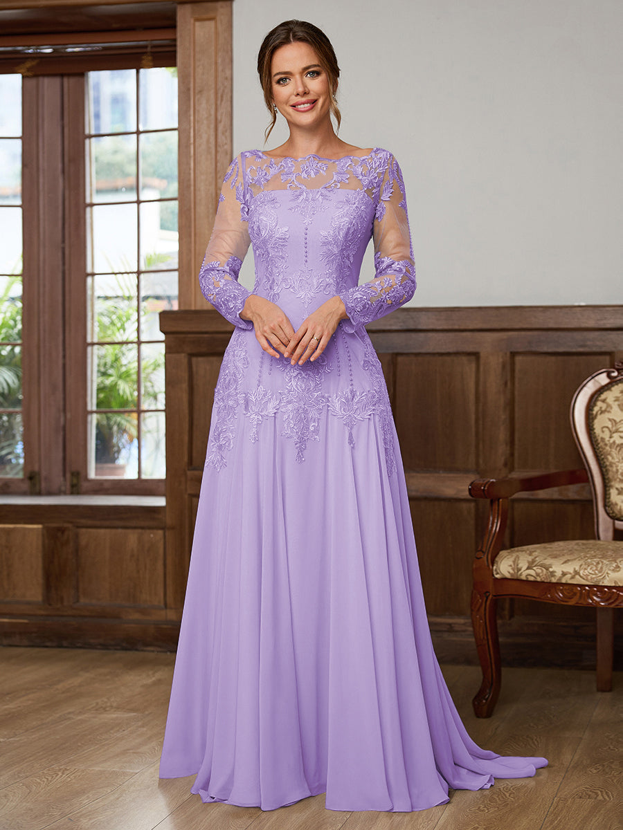 Dorothea Elise Lilac front view mother of the bride dress