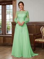 Dorothea Elise Mint Green front view mother of the bride dress