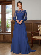 Dorothea Elise Navy Blue back view mother of the bride dress